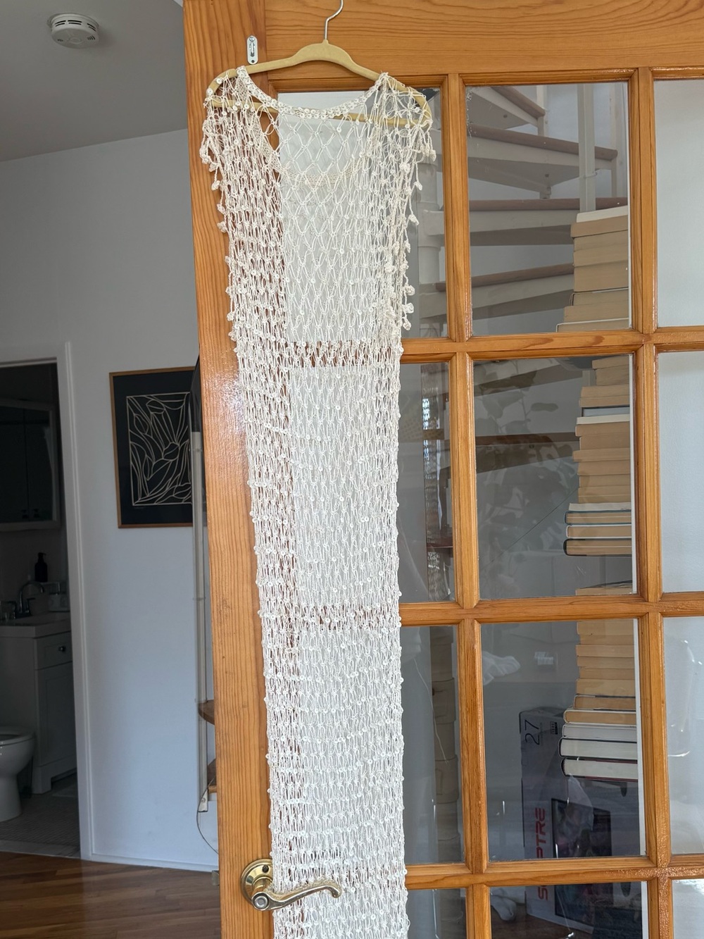 Vintage Cream Crochet Swim Coverup